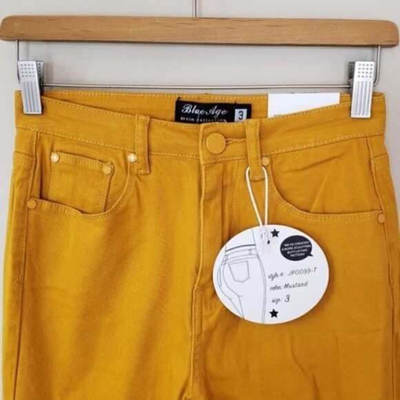NWT Blue Age | Mustard Curve Control Skinny Jeans Size 3 Juniors Stretchy - Picture 3 of 5